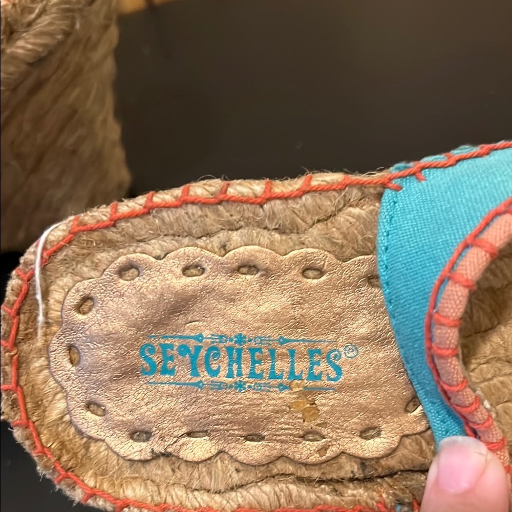 Seychelles Turquoise and Coral Espadrilles - Picture 6 of 11